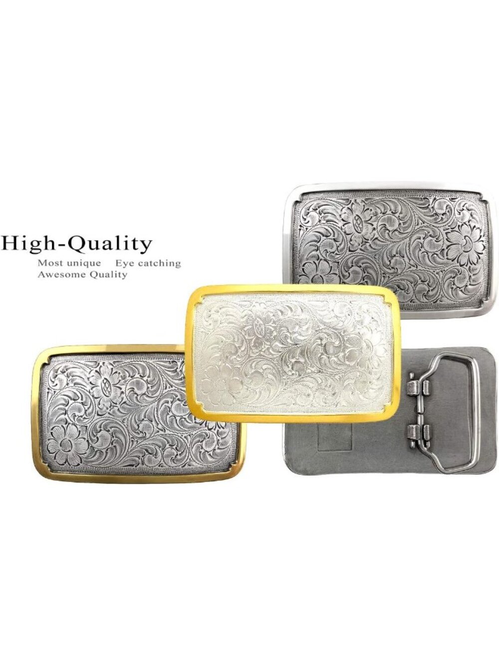 Unisex 1-Antique Silver Floral Dog Bird Star Replacement Belt Buckle Multi-Style - Picture 6 of 6